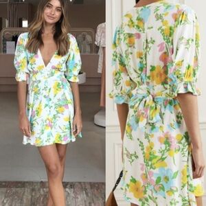 Faithful the Brand Caliente mini dress floral vintage inspired size large